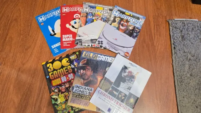 Lote 7 livros: Old!Gamer, Chrono Trigger, Warpzone 101 Games, Biografias e 300 Games