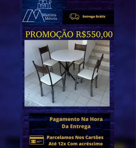 GRANDE PROMOÇÃO MESA 04 CADEIRAS ENTREGA GRÁTIS ACEITA CARTÃO.
