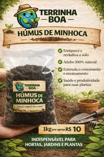 Humus de minhoca (100% orgânico)