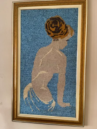 Quadro bordado em tela