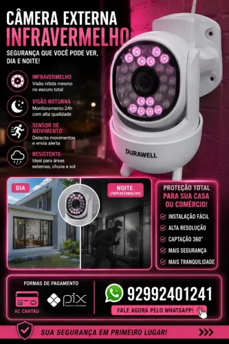 Camera externa aprova de agua Wi-Fi app<br><br>Yoosee