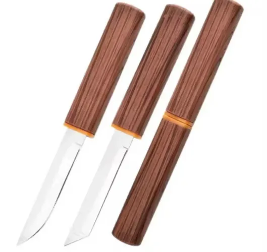 Conjunto com 2 Facas em Aço Inox - estojo proteção 