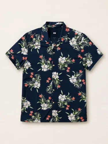 CAMISA FLORAL AZUL-MARINHO