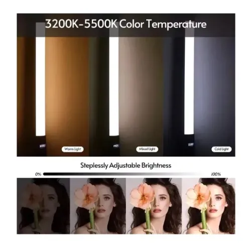 Bastão de Luz LED RGB com Controle e Bateria para Fotos Pronta Entrega