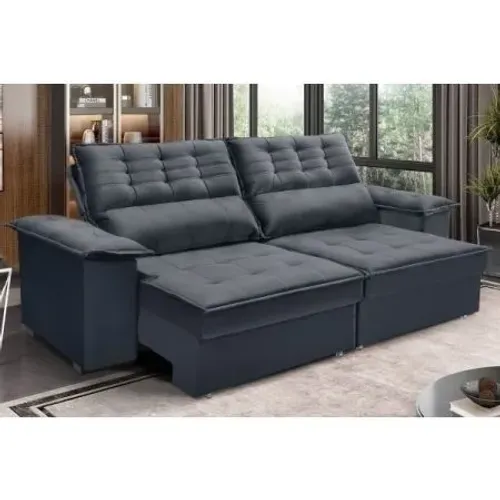 Sofa Dubai 2.30 Retr Reclinavel - Cinza