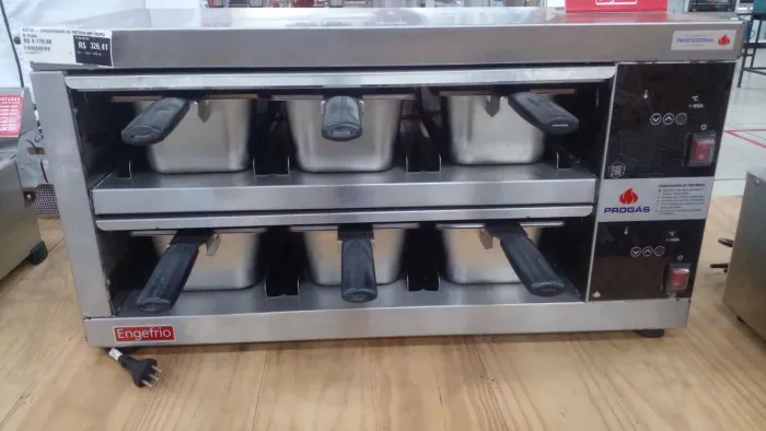 CONSERVADOR DE PROTEÍNAS INDUSTRIAL COM 6 CUBAS, EM INOX, NOVO, PROMOÇÃO!!!