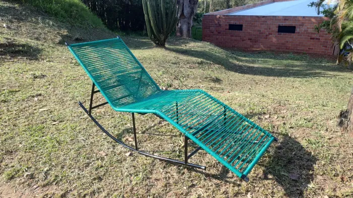 Espreguiçadeira de balanço em fio espaguete 