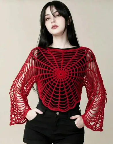 Blusa crochê trabalhado a mão 100% artesanal