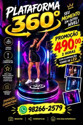 Promoção Contratação Outubro 2 HORAS Plataforma 360 com torres de LED