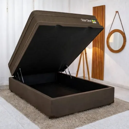 Colchão Casal Star One Ortopédico D-65 - Anjos + Box Baú Blindado