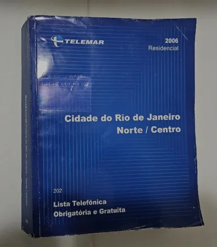 Rio: Lista telefônica antiga Residencial da Telemar em perfeito estado