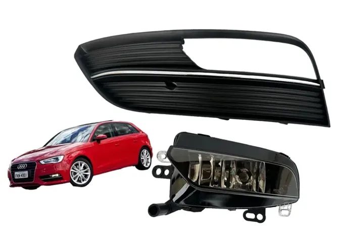 Grade Esquerda + Farol de Milha Audi A3 Hatch 2013 2014 2015 2016