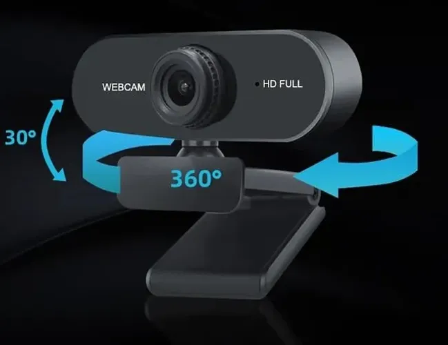 Webcam HD com microfone embutido e tripé, USB 1080p