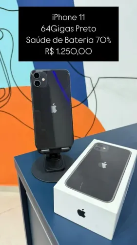 Vendo IPhone 11 64GB Preto Saúde de bateria 70% Semi novo | Loja Fisica |