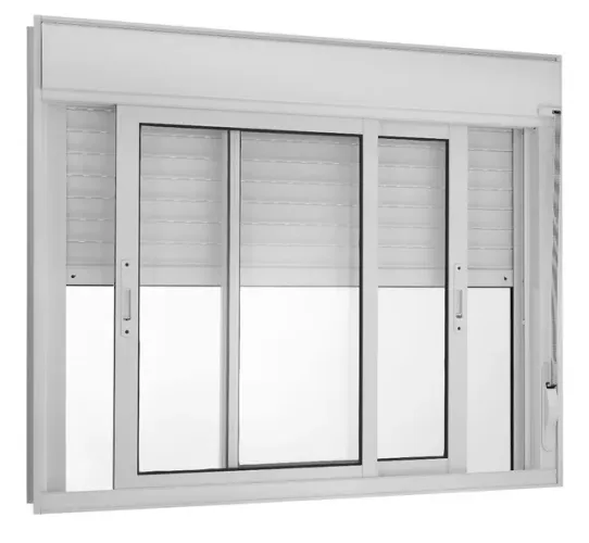 Janela aluminio 2 folhas perciana 120x150