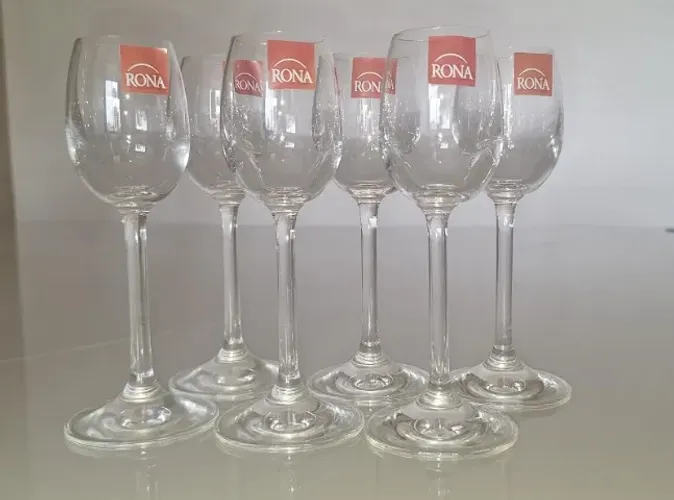 Taças de Cristal de soda para Licor - Marca Eslovaca RONA - Conjunto com 06 unidades