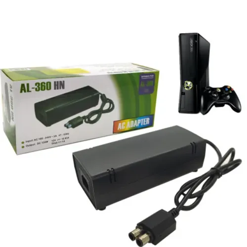 Fonte Xbox 360 Slim Bivolt Com Cabo De Força 2 Pinos Al-360