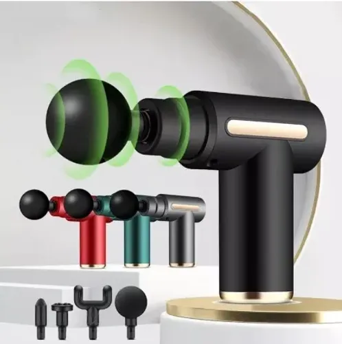 Mini Gun Massageador Corporal Elétrico Com 4 Ponteiras Alta Frequência Profissional z753