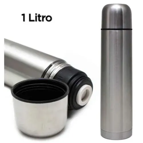 Garrafa Térmica 1 Litro Inox Dupla Café Chá