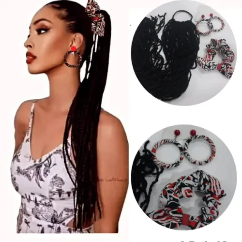 Aplique rabo de cavalo com acessórios 