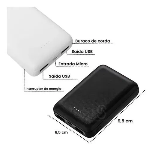 (NOVO) Mini Carregador 10.000 Mah MAX-0528