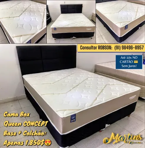 CAMA BOX QUEEN CONCEPT TOP DE LINHA DE MOLAS ENSACADAS
