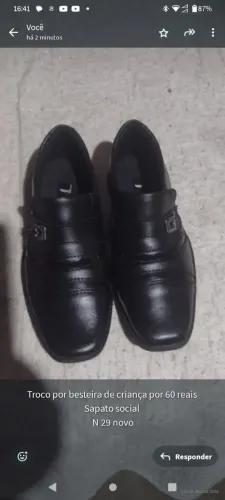 Sapato Social Infantil N°29 Novo