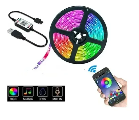 Fita de Led de 5m com Controle e Conexão Bluetooth