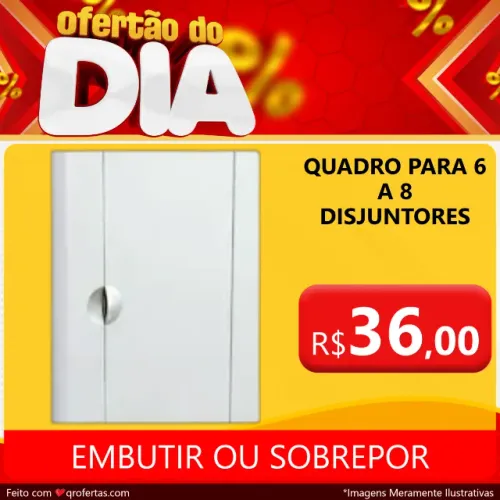 QUADRO PARA 6/8 DISJUNTORES - TAF - CERTIFICADO PELO INMETRO 