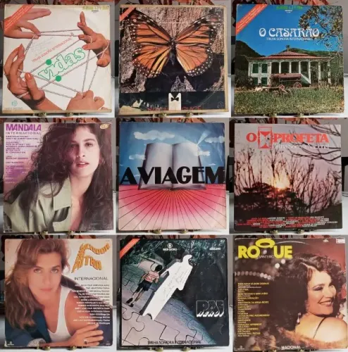 LPs Trilhas de Novelas: Marrom Glacê, Duas Vidas, Pai Herói, A Viagem, O Profeta, Roque Sa