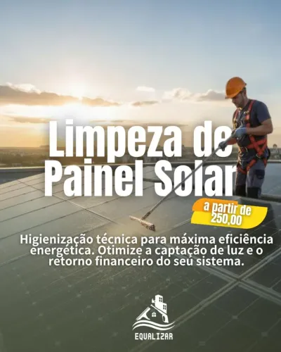 Limpeza painel solar