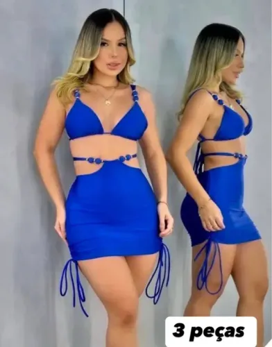 Biquíni e Saia - Kit Praia moda tendência 2025