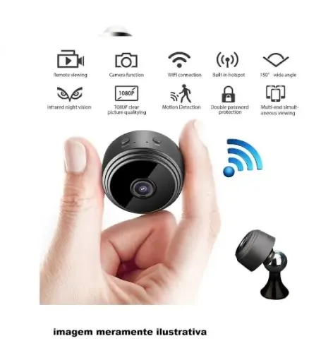 Câmera mini de Segurança HD 1080p WiFi Visão Noturna