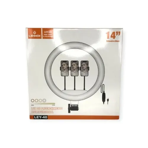 luminador Ring Light 14" com Suporte para Smartphone