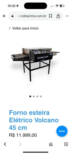 Forno esteira Elétrico Volcano 45 cm