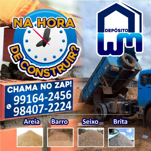 Entregamos areia, barro, seixo e brita na hora!