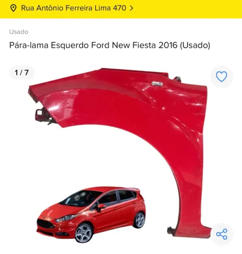 Pára-lama Esquerdo Ford New Fiesta 2016