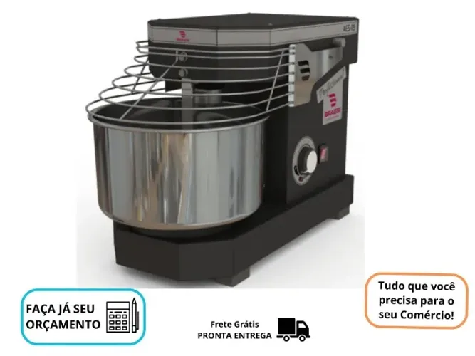 Amassadeira Espiral 5kg Braesi Preta Bivolt