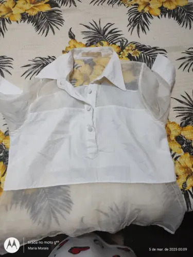 Blusa branca transparente - tamanho P G