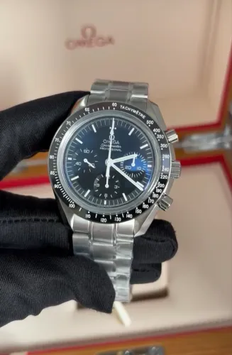 Relógio Omega ETA Speedmaster | Aço 916l | Vidro Safira | Fundo Transparente | 42mm