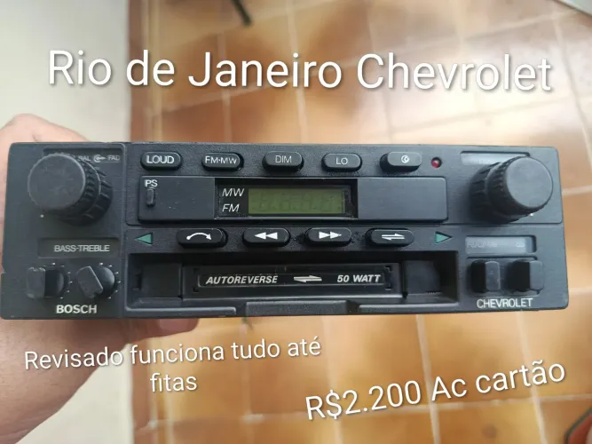 Auto Rádio Toca fitas BOSCH Rio de janeiro Chevrolet. Revisado, tudo funcionando. 