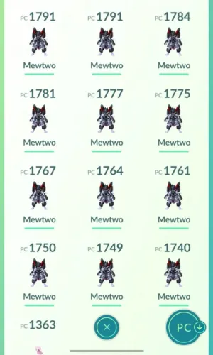 Vendo Mewtwo de Armadura, entrego em qualquer localização.