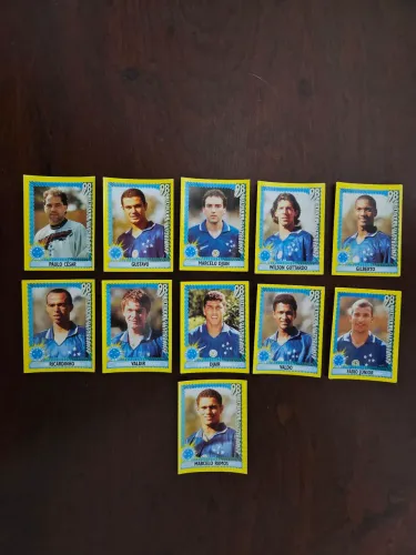 11 figurinhas jogadores Cruzeiro CB 1998 nunca coladas (time completo)