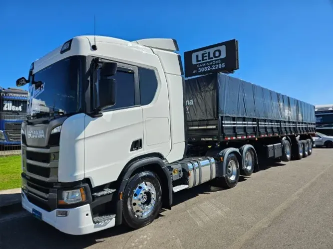 Scania R500 6x2 Ano 2022 Com Retarder + Carreta Graneleira 4 Eixo Facchini Ano 24 Sem Pneu