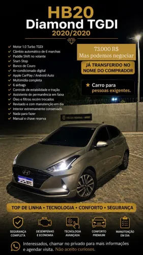 Hyundai HB20 Diamond Plus 1.0 TB Flex 12V AUT 2020
