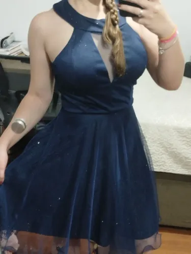 Vestido de festa azul marinho 