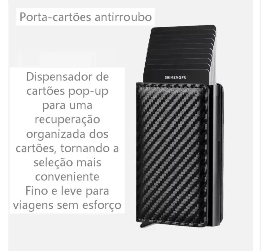 Carteira Anti Furto Preta 