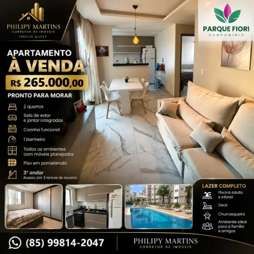 APARTAMENTO PARQUE FIORI ( MONDUBIM) | R$ 265 MIL | MÓVEIS PROJETADOS E PRONTO PARA MORAR!