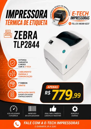IMPRESSORA TÉRMICA DE ETIQUETAS ZEBRA TLP2844