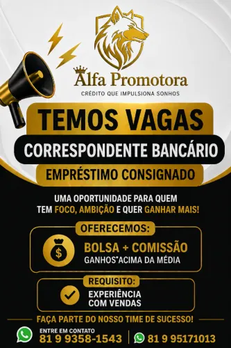 VAGAS DE CORRESPONDENTE BANCÁRIO